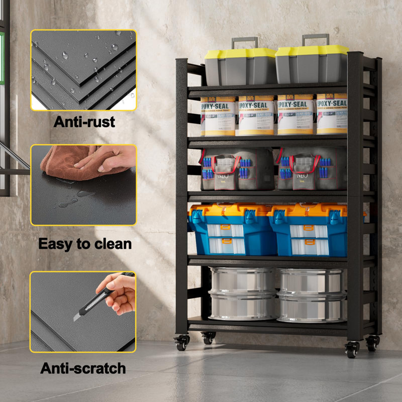 WFX Utility™ Heavy Duty Garage Shelving with Wheels Adjustable Metal